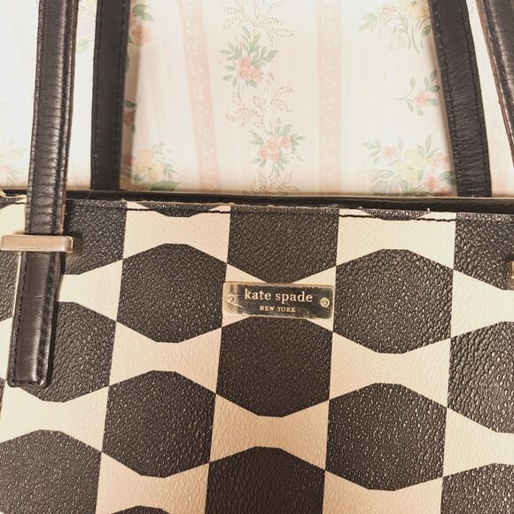 Kate Spade Francis Tote Bag allover bowtie coated canvas leather Shoulder Purse - Picture 2 of 16